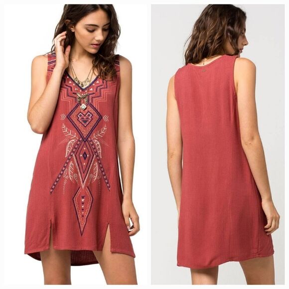O'Neill + Cynthia Vincent Sunlit Dress Juniors Sleeveless Tribal Embroidered XS - Picture 2 of 11